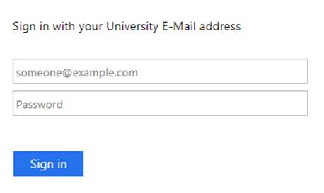 University of Lincoln email and password box on Single Sign On page.