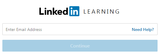 Enter email address box on LinkedIn Learning login page.