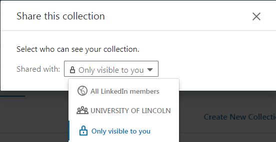 You can choose from a dropdown who you wish to view the video collection.