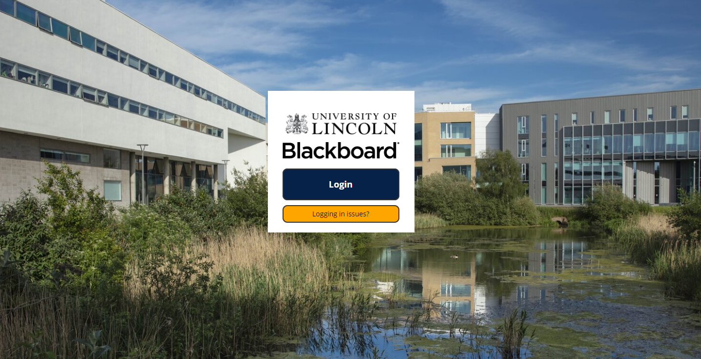 University of Lincoln Blackboard Login Page
