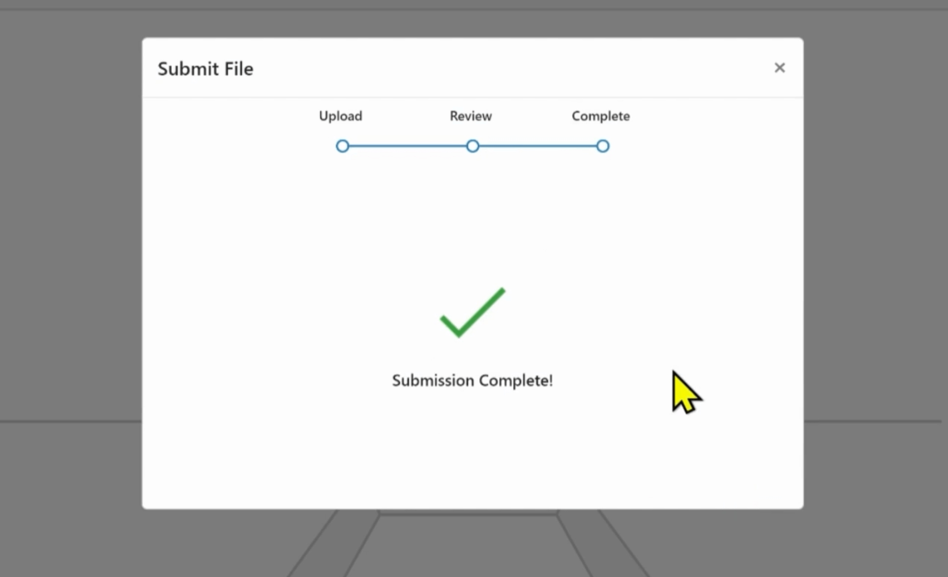 Screenshot of assignment submission confirmation screen.